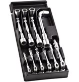 10 Metric angled socket wrench set in heat formed tray - Weight (Kg) : 2,471