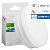 V-Tac Pro VT-207 Lampadina LED GX53 7W Bulb Disc Chip Samsung - SKU 222 / 223 / 224 - Colore : Bianco Caldo