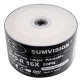 DVD-R Inkjet Fullsurface Printable Sumvision 4,7GB 120 Minuti Shrink 16X Vergini Vuoti dvd -R Originali Box Print Stampabili