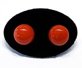 Red Coral Stud Earrings Silver Beads - Beads Size : 3 mm