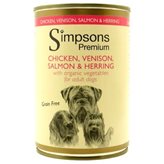 Simpsons Premium cane casserole pollo,cervo,salmone, aringhe con verdure biologiche 400 gr