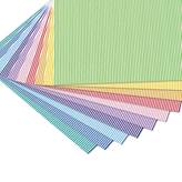 Cartoncini a righe 10 fogli in 10 colori - cm 23x33 300 g/m2