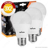 Wiva Tripack Lampadina LED E27 12W Bulb A60 - Confezione 3 Lampadine ⭐️PROMO 3X2⭐️ - Colore : Bianco Freddo