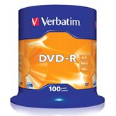 Verbatim 100 DVD-R Matt Silver 4,7GB cake AZO 16X  Box 43549