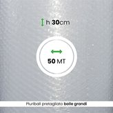 Pluriball bolle grandi pretagliato ogni 50 cm altezza 30 cm lunghezza 50 mt