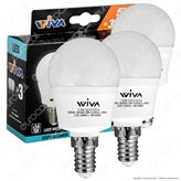 Wiva Tripack Lampadina LED E14 5W MiniGlobo P45 - Confezione 3 Lampadine - Colore : Bianco Caldo