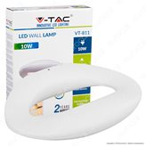 V-Tac VT-811 Lampada da Muro Wall Light LED 10W Forma Arrotondata Colore Bianco - SKU 8307 / 8308 - Colore : Bianco Naturale