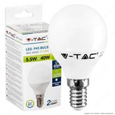V-Tac VT-1880 Lampadina LED E14 5,5W MiniGlobo P45 - SKU 42501 / 42521 - Colore : Bianco Freddo