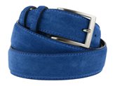 Cintura da uomo blu avion in camoscio artigianale - Colore : BLU- Taglia : 130cm