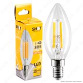 Bot Lighting Lampadina LED E14 6W Candela Filamento - mod. WLD2006X2 / WLD2006X3 - Colore : Bianco Naturale
