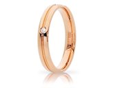 Fede Nuziale Unoaerre Lyra Oro rosa con diamante Brillanti Promesse - Misura anello : 18