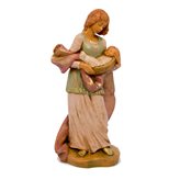 Statuine Presepe: Pastorella con neonato 12 cm Fontanini 198
