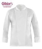 Giacca Cuoco Bianca Slim Con Bottoni Automatici Raul Q8GX0104 Giblor's - M, Bianco