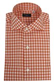 Shirt Napoli dress regular cotton orange Vichy Finamore 1925 - Size : 41