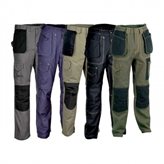 Pantaloni da Lavoro Cofra Multitasche Rotterdam 100% Cotone Canvas V051-0-00 - Colore : corda/nero- Taglia : 54