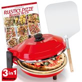 Set Forno pizza Caliente 1200W + Pala + Ricettario Rustici/Pizze/Focacce