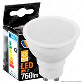 Wiva Lampadina LED GU10 9W Faretto Spotlight 100° - mod. 12100419 / 12100420 / 12100421 - Colore : Bianco Caldo