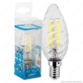 SkyLighting Lampadina LED E14 4W Candela Twist Filamento - Colore : Bianco Naturale