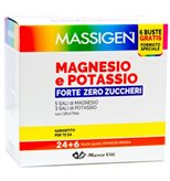 Massigen Magnesio e Potassio Forte Zero Zuccheri 24+6 Bustine