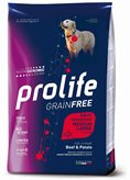 Crocchette per cani Prolife sensitive grain free sensitive manzo e patate adult medium/large nutrigenomic 10 Kg