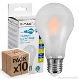10 Lampadine LED V-Tac VT-2049 E27 9W Bulb A67 Frost Filamento - Pack Risparmio - Colore : Bianco Naturale