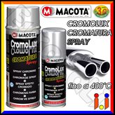 Vernice Spray Macota Cromolux - Smalto Effetto Cromatura Resistente al Calore - Tinta : Cromolux 400ml