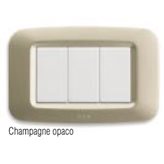 Placca Ave in tecnopolimero 45PY06CHO "Yes 45" 6 moduli Champagne opaco