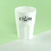White hard plastic cups 350cc - Printing : 1 color