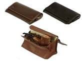 Leather tobacco pouch “big box with 2 buttons“ - Color : Testadimoro