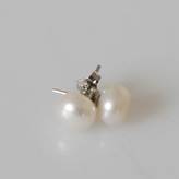 Orecchini in Perle bianche e Argento 925 - 1 cm